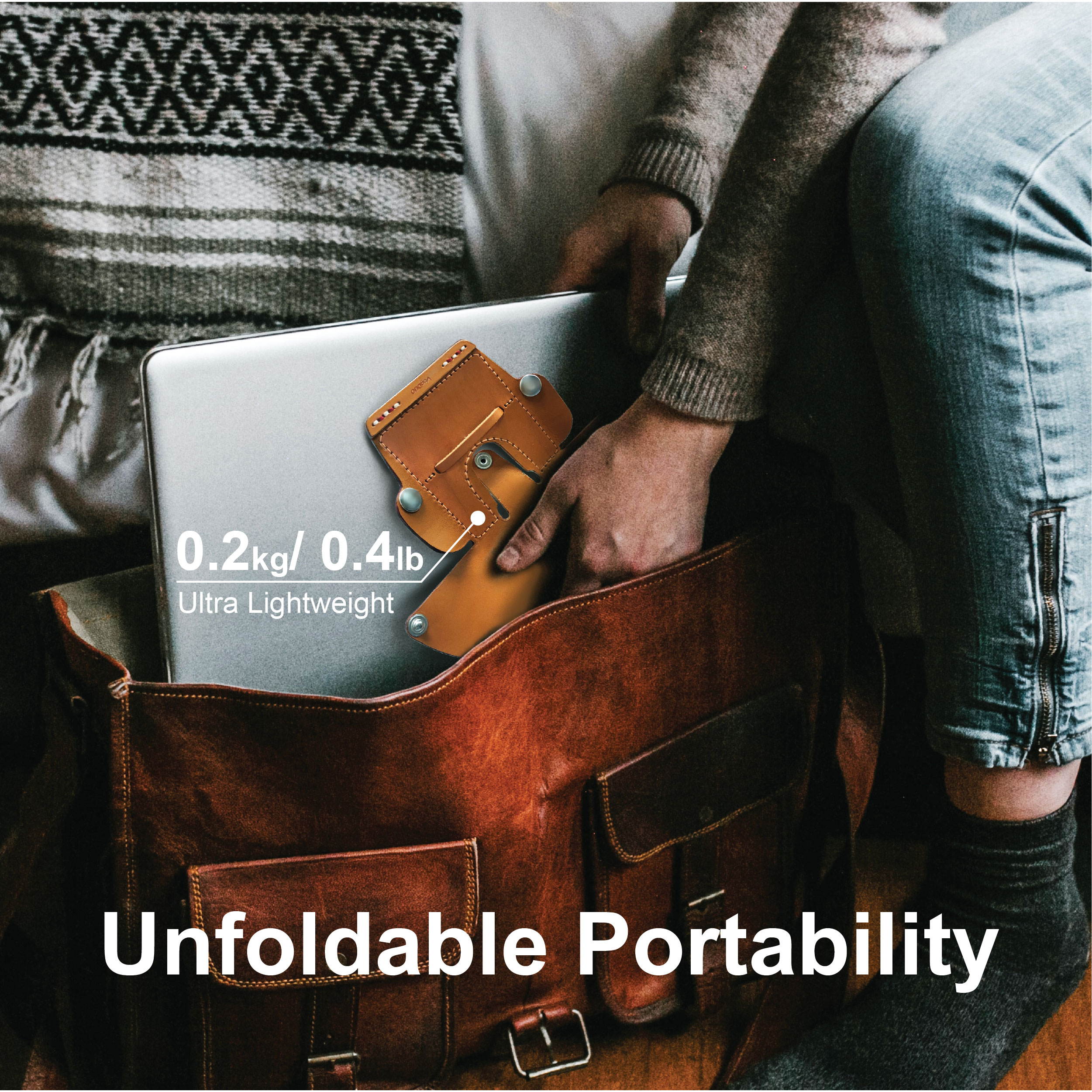 VogDUO- Genuine Leather Stand, MagSafe Charger cable-secured design, Foldable, lightweight, multi-angle, Compatible with iPhone 8 to iPhone 12 Pro Max, Google Pixel, Samsung Galaxy