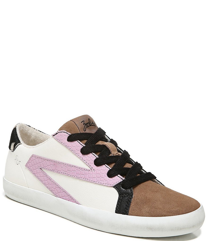 Kendall + Kylie Women's Anthracite Leopard EZORA 2.0 Low Top Lace Up Multi Sneakers