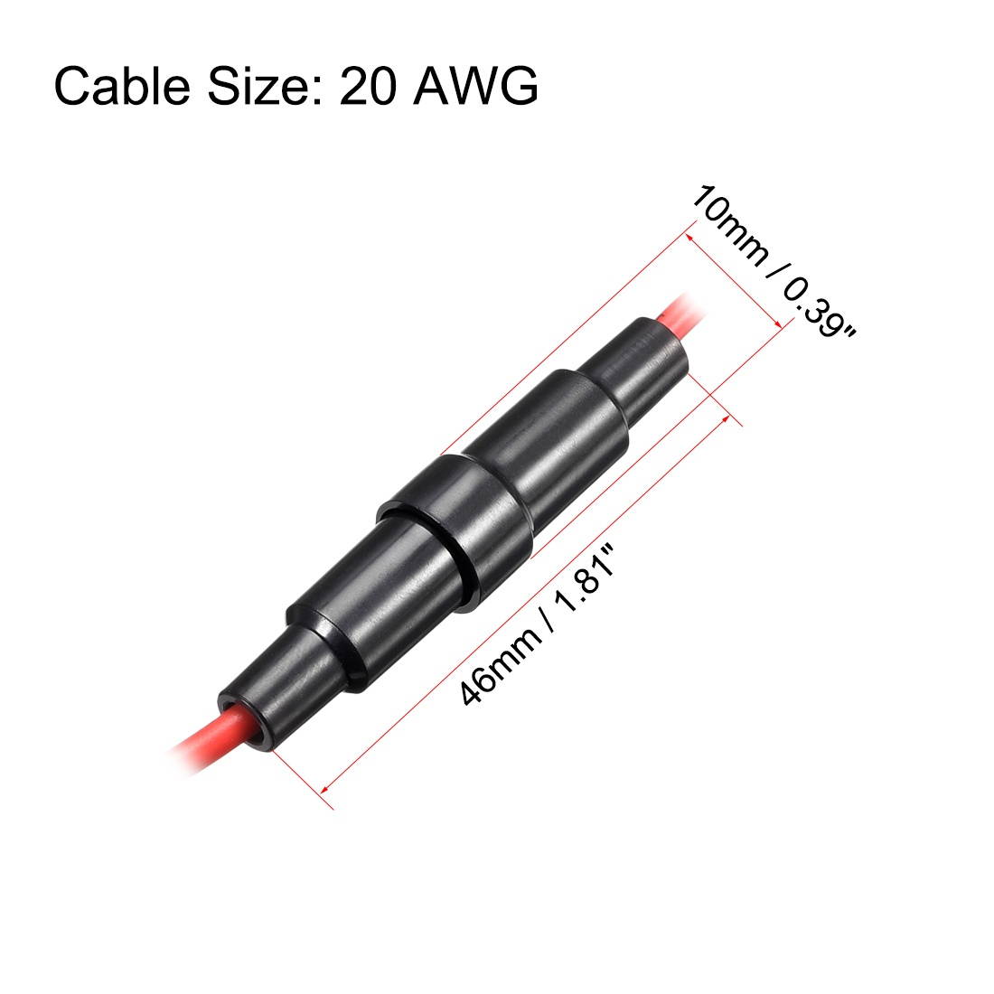 Inline Screw Type Fuse Holder 20 Gauge AWG 20Pcs for 5mm x 20mm Tube Fuse