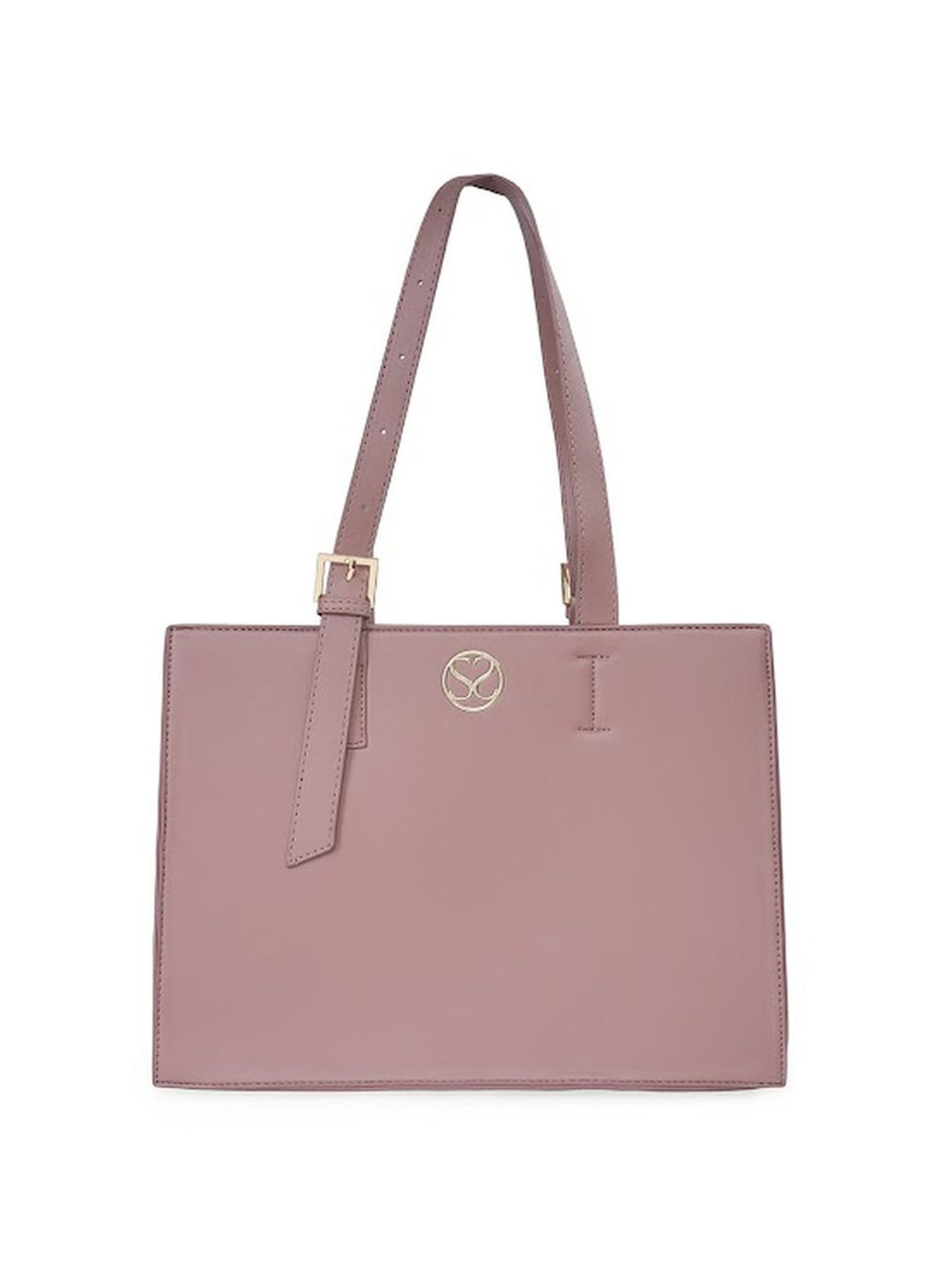 Sugarush Martha Pink PU Solid Tote Handbag