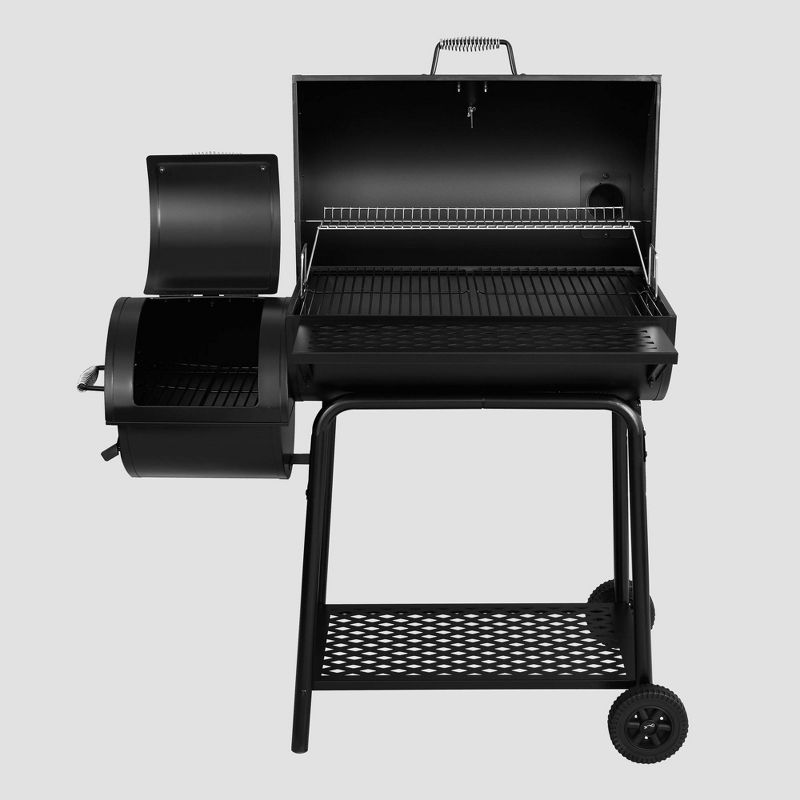 Charcoal Grill Offset Smoker Model CC1830F Black - Royal Gourmet