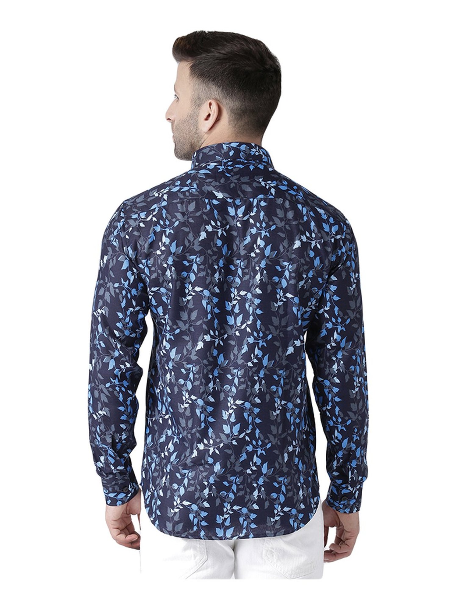 Hang Up Navy Slim Fit Printed Shirt