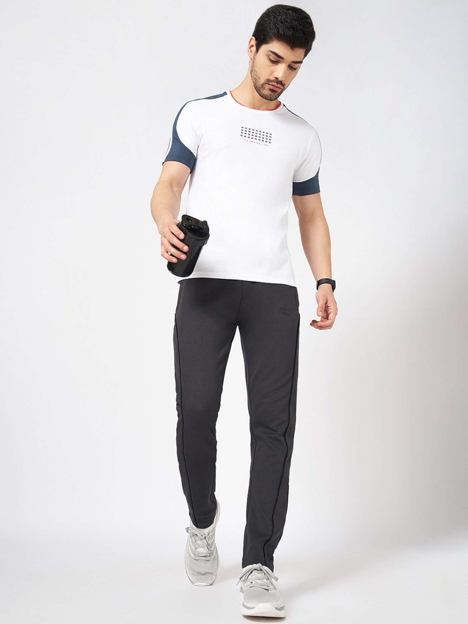 Ajile By Pantaloons Black Cotton Regular Fit Trackpants