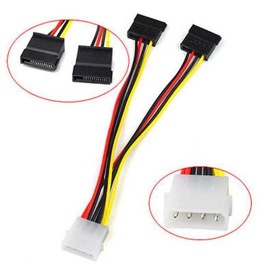 axGear Dual SATA 4 Pin Female to IDE Male Y Splitter HDD Power Adapter Cable