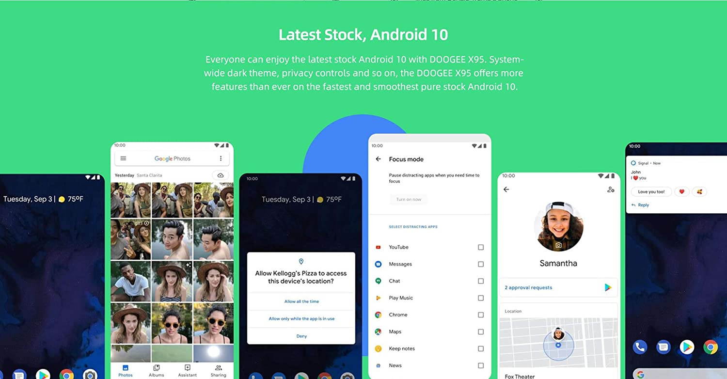 Moviles Libres,DOOGEE X95 Smartphone Libre 2020, 6.52 Pulgadas 19.5:9 HD+ Pantalla 4G Telefonos, 4350mAh, 13MP+2MP+2MP+5MP, Android 10.0 Smartphone, 16GB ROM,128GB SD, Dual SIM Face ID