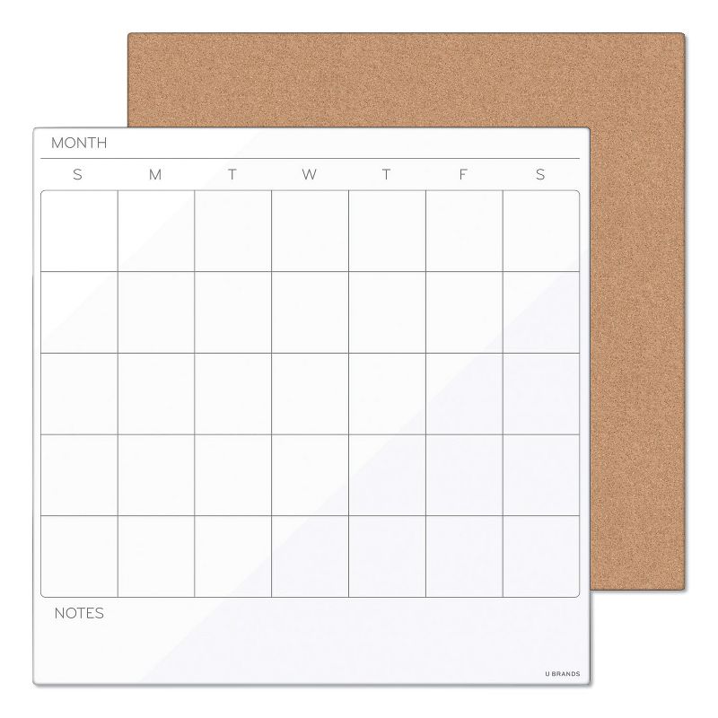 U Brands Tile Board Value Pack w/Undated One Month Calendar 14 x 14 White 3889U0001