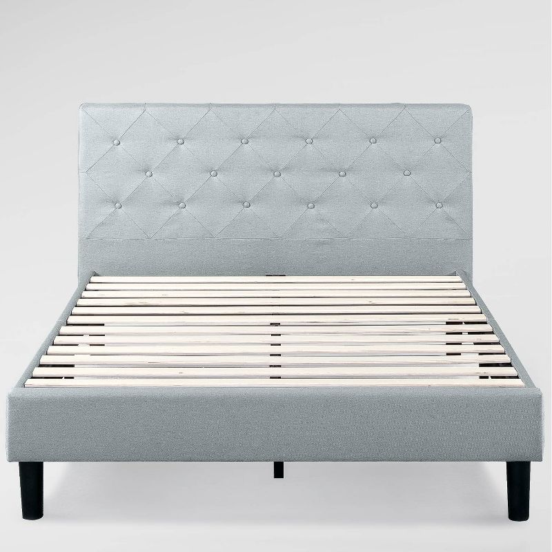 King Shalini Upholstered Platform Bed Frame Light Gray - Zinus