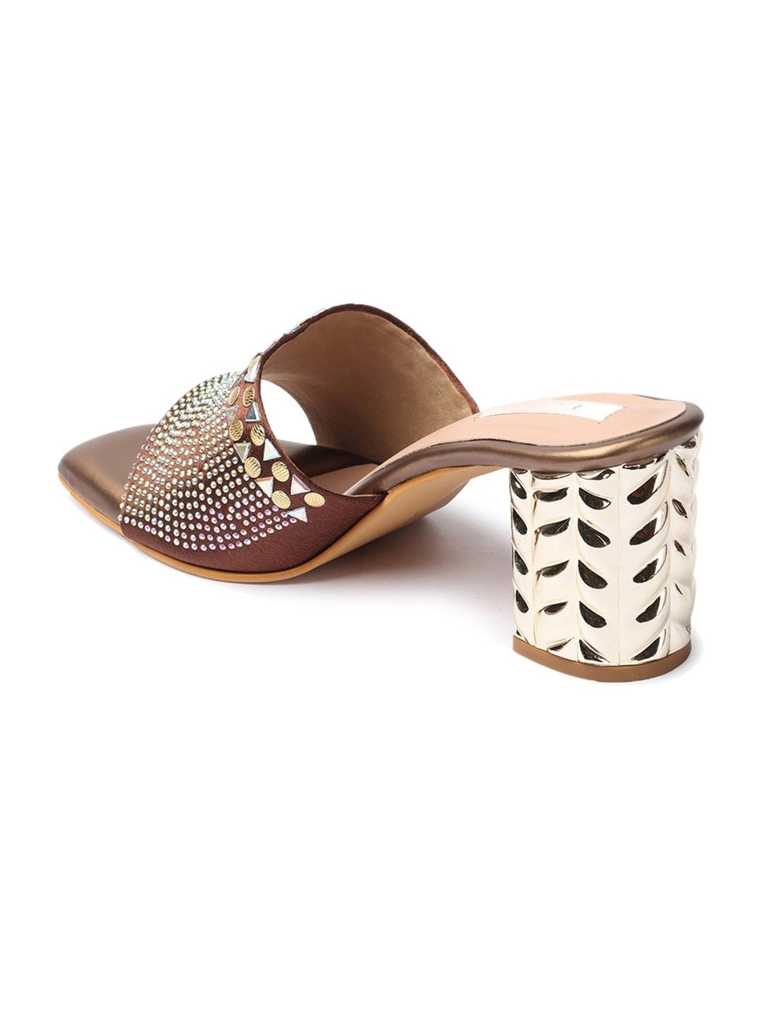 Elle Women's Antique Gold Ethnic Sandals