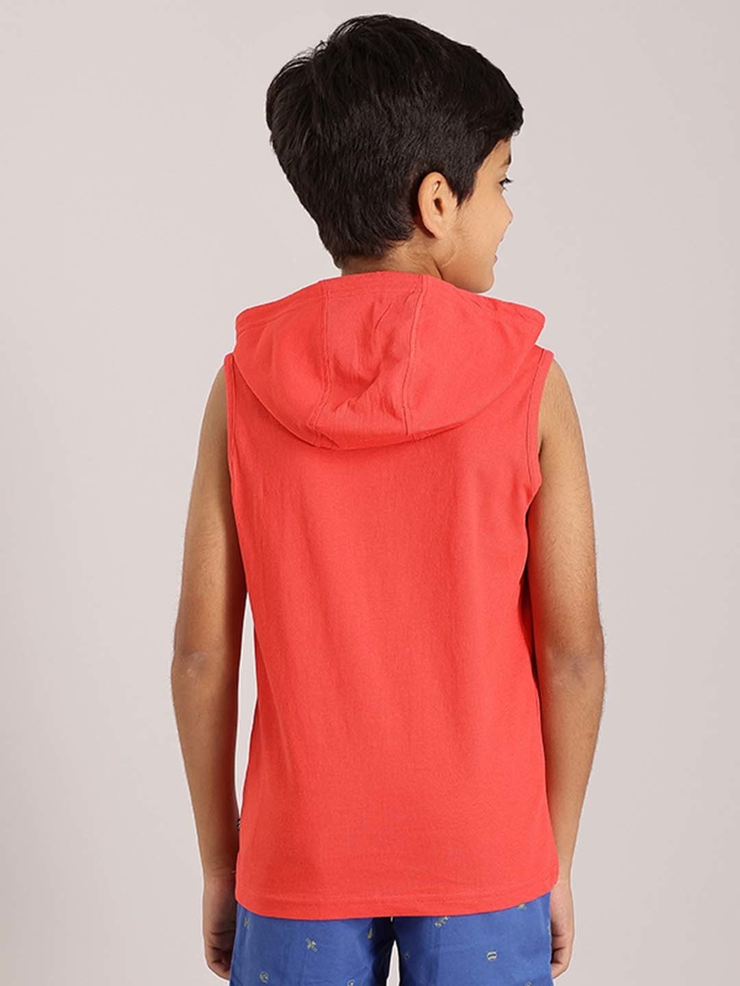 Indian Terrain Boys Red Cotton Printed T-Shirt