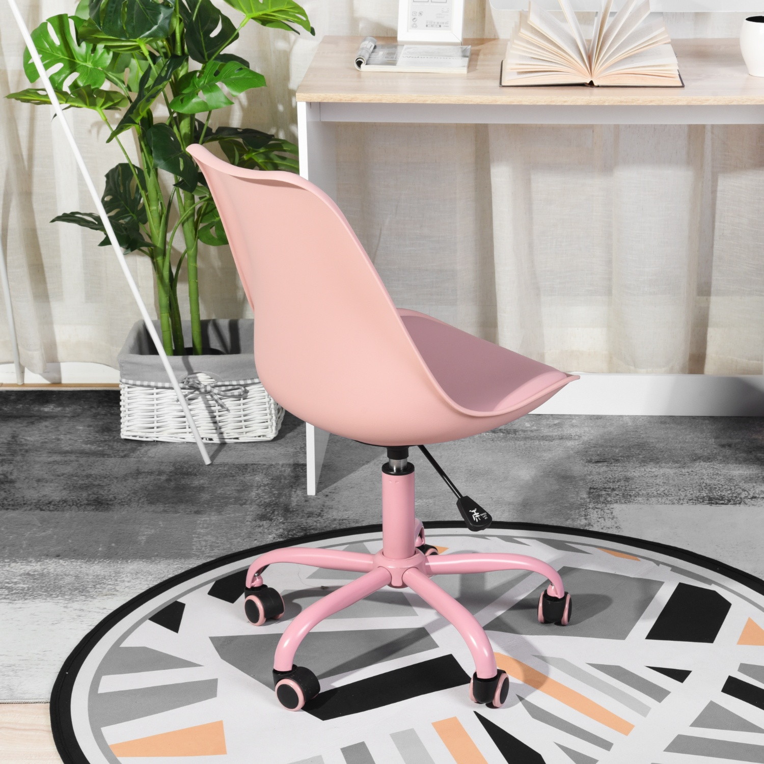 FurnitureR Task Chair Adjustable Swivel Office Chair, Pink