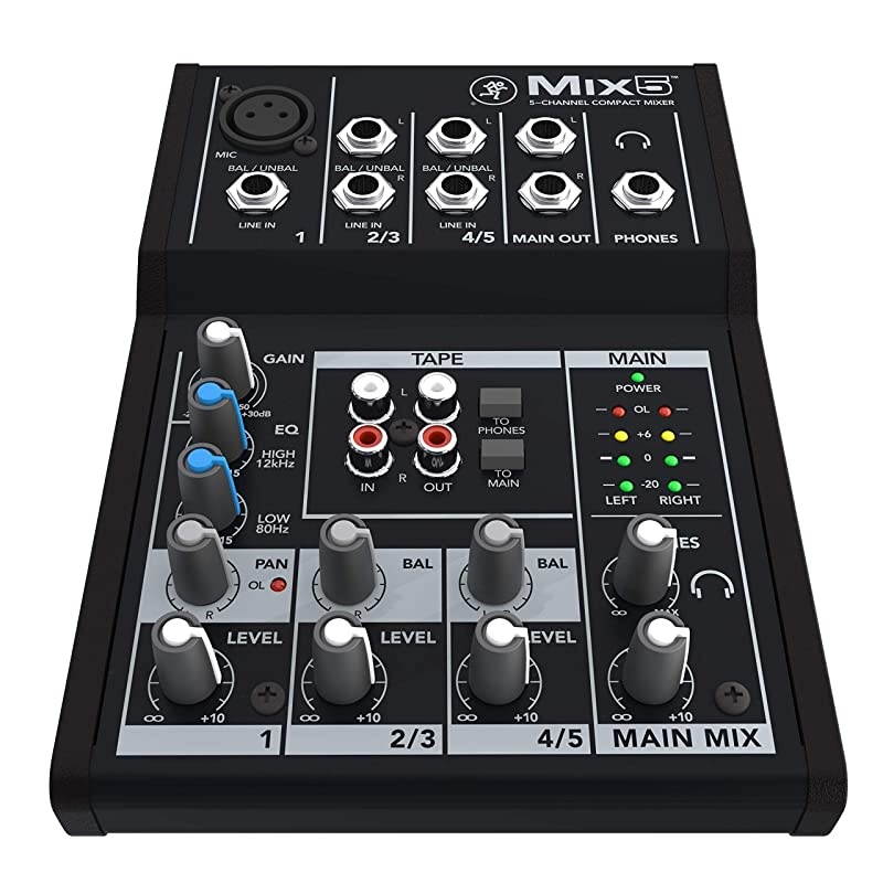 Mix Series, 5-Channel Compact Mixer with Studio-Level Audio Quality (Mix5)