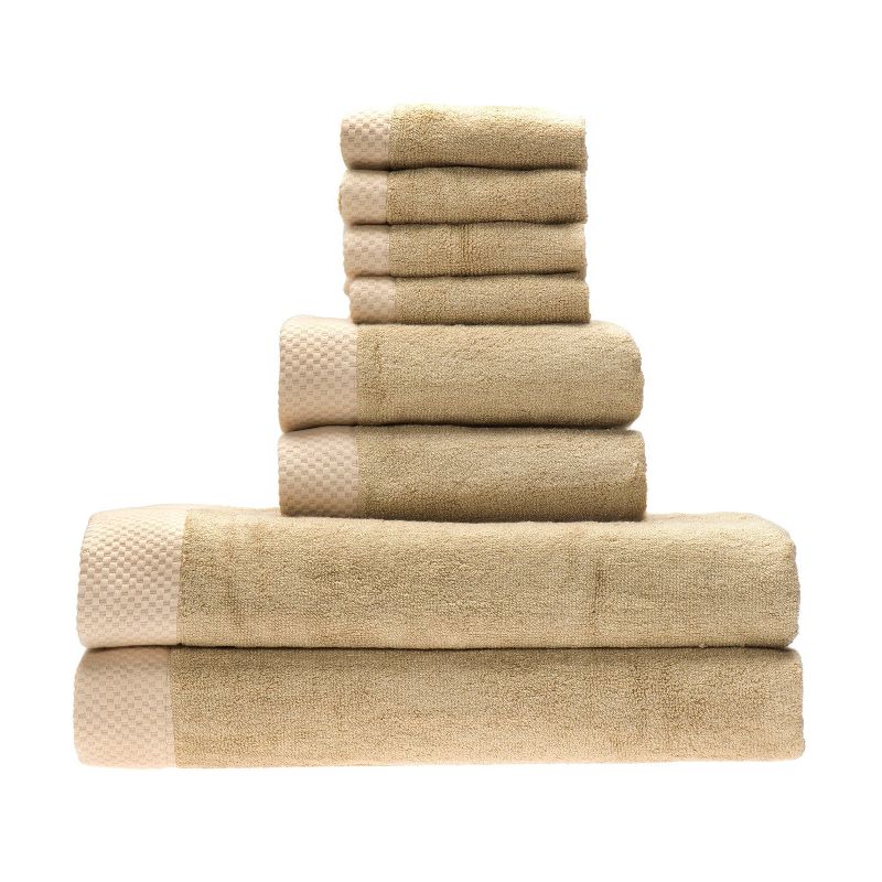 3pc Eco Melange Rayon from Bamboo Cotton Bath Towel Set Charcoal - BedVoyage