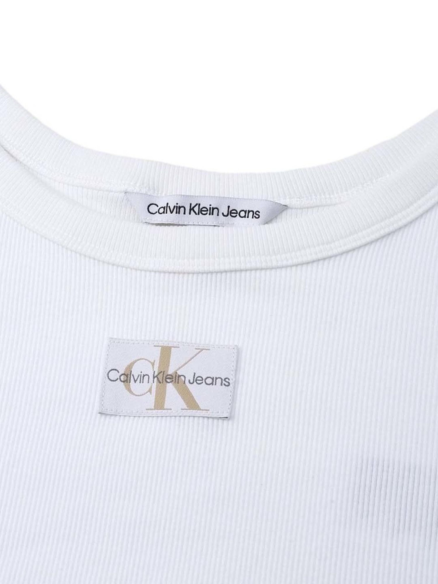 CALVIN KLEIN White Regular Fit Crop Top
