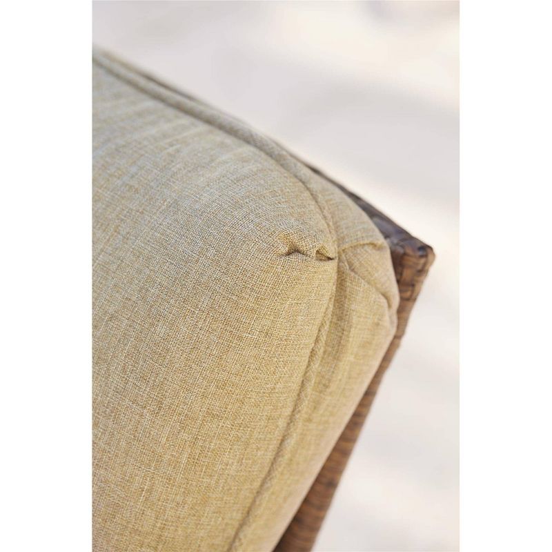 2pk Lakewood Ranch Steel Woven Wicker Lounge Chairs with Cushions Amber/Tan - Room & Joy