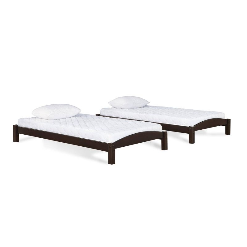 Set of 2 Twin Maddox Stackable Beds Frame Espresso - Dorel Living