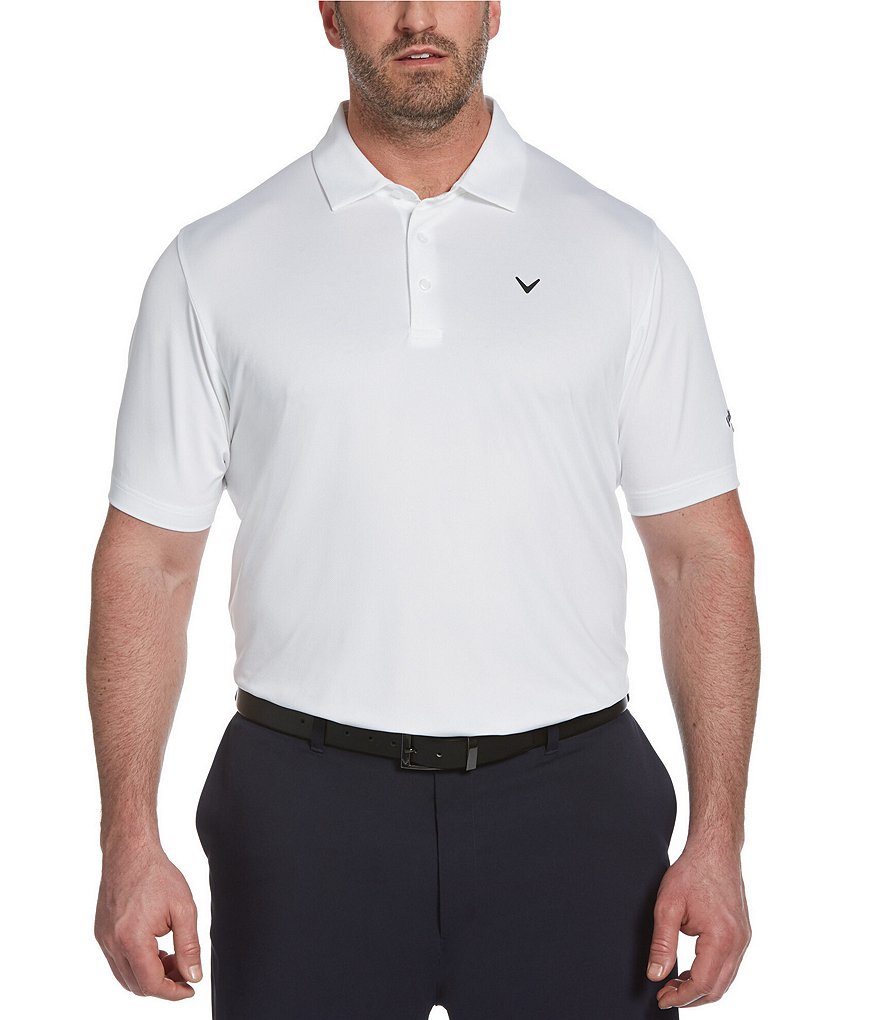 Callaway Golf Big & Tall Solid Swingtech Stretch Short-Sleeve Polo Shirt