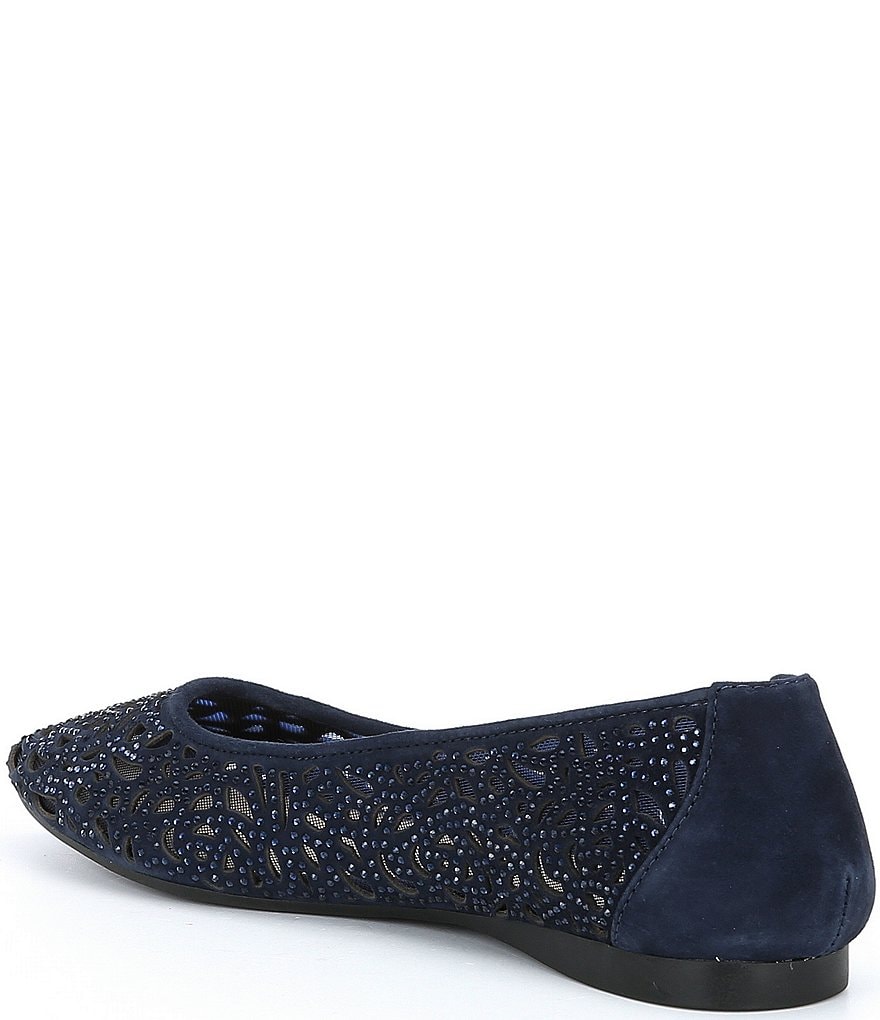 Alex Marie Altana Suede Laser-Cut Rhinestone Flats