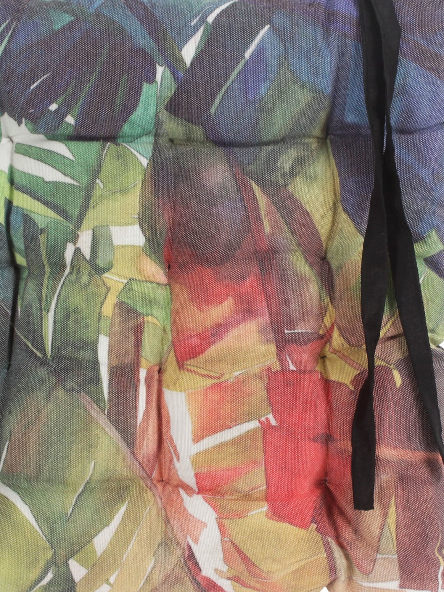 Romee Blue Polyester Floral Chair Pads