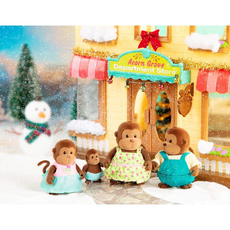 Li'l Woodzeez Miniature Animal Figurine Set - O'Funnigan Monkey Family