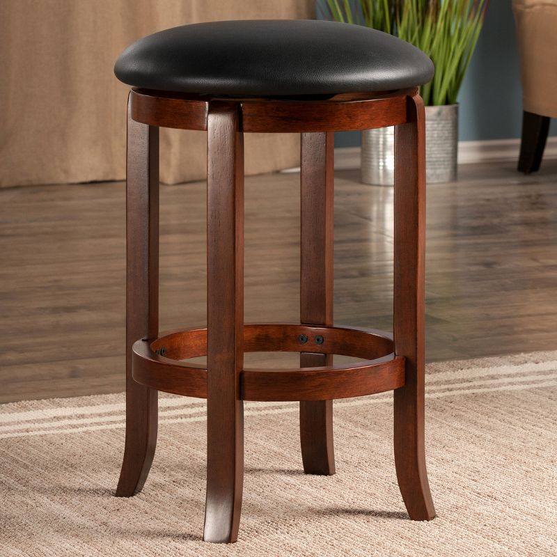 24" Walcott Swivel Counter Height Barstool Walnut - Winsome