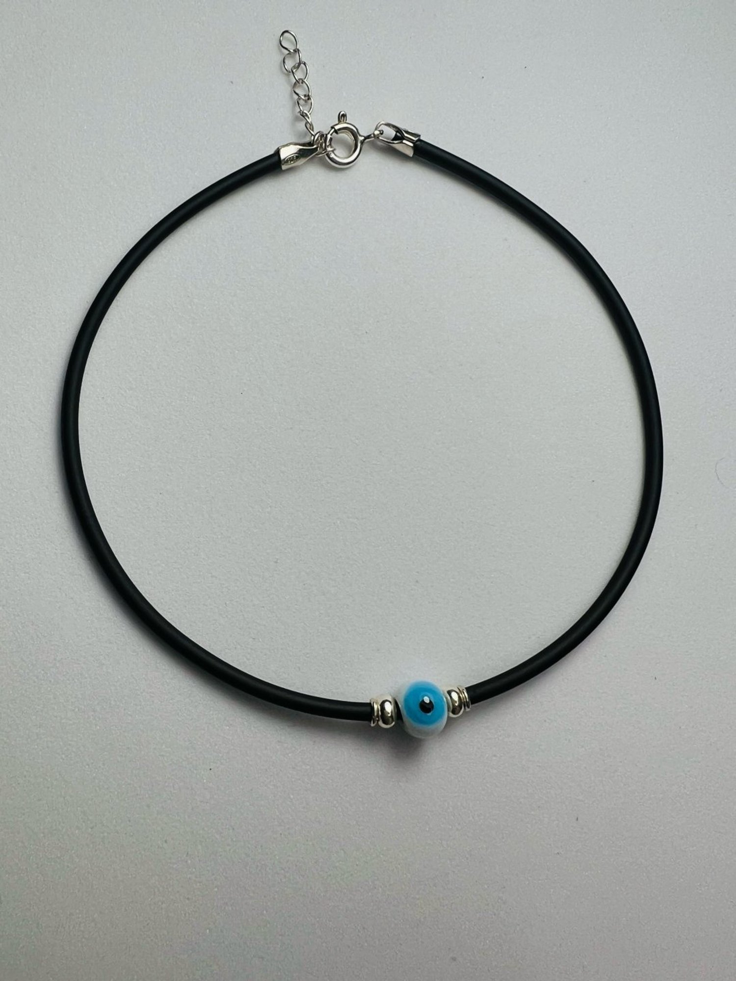 Arte Jewels 925 Sterling Silver Black Beads Evil Eye Anklet for Women & Girls (Single Anklet)