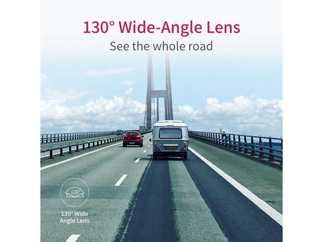 YI Compact Dash Cam, 1080p Full HD Car Dashboard Camera with 2.7&rdquo; LCD Screen, 130&deg; WDR Lens, G-Sensor, Night Vision, Loop Recording - Black