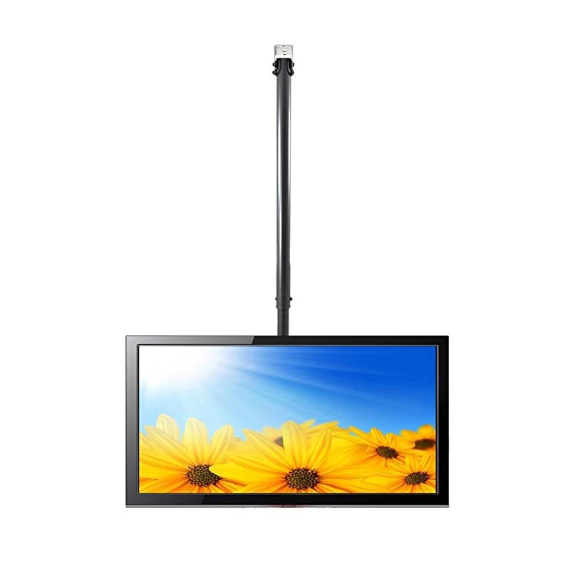 Adjustable Height TV Ceiling Mount Tilting Vertical VESA Universal Monitor Mounting Bracket w Telescoping Arm Mounts 37 to 70 Inch HDTV LED LCD Flat Screen Television Up to 50 KG  PCTVM18