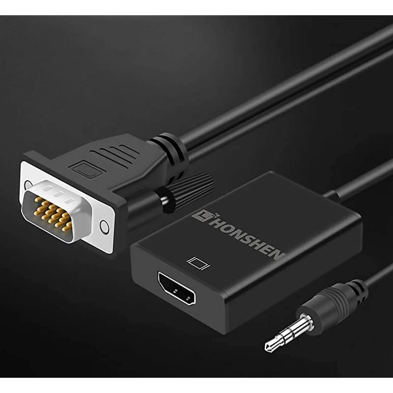 to HDMI Adapter Converter with Audio Supports 1080P Male to HDMI Female Audio Video Cable Converter for Connecting PC Laptop to HDTV DisplaysMonitor