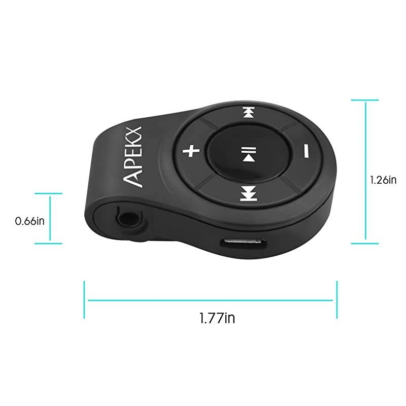 Clip Bluetooth Audio Adapter for Headphones Headset Speaker Wireless Receiver with MIC for HandsFree Call and Music