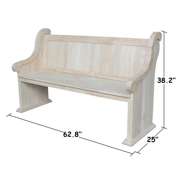 International Concepts BE-3 Sanctuary Bench, Unfinished