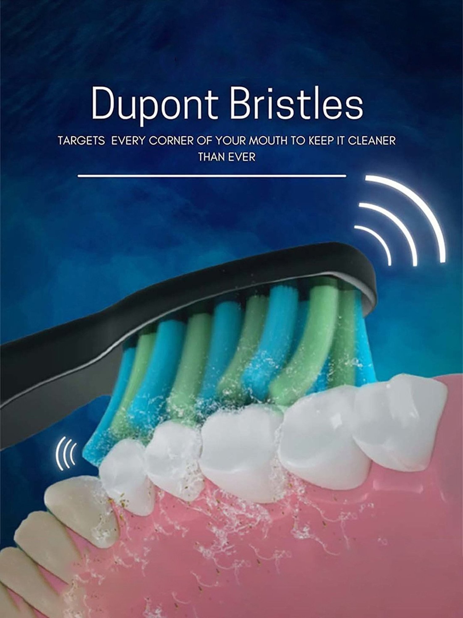 IZI White Ultra Sonic Rechargeable Whitening Electric Toothbrush - Pack of 2 (Black)