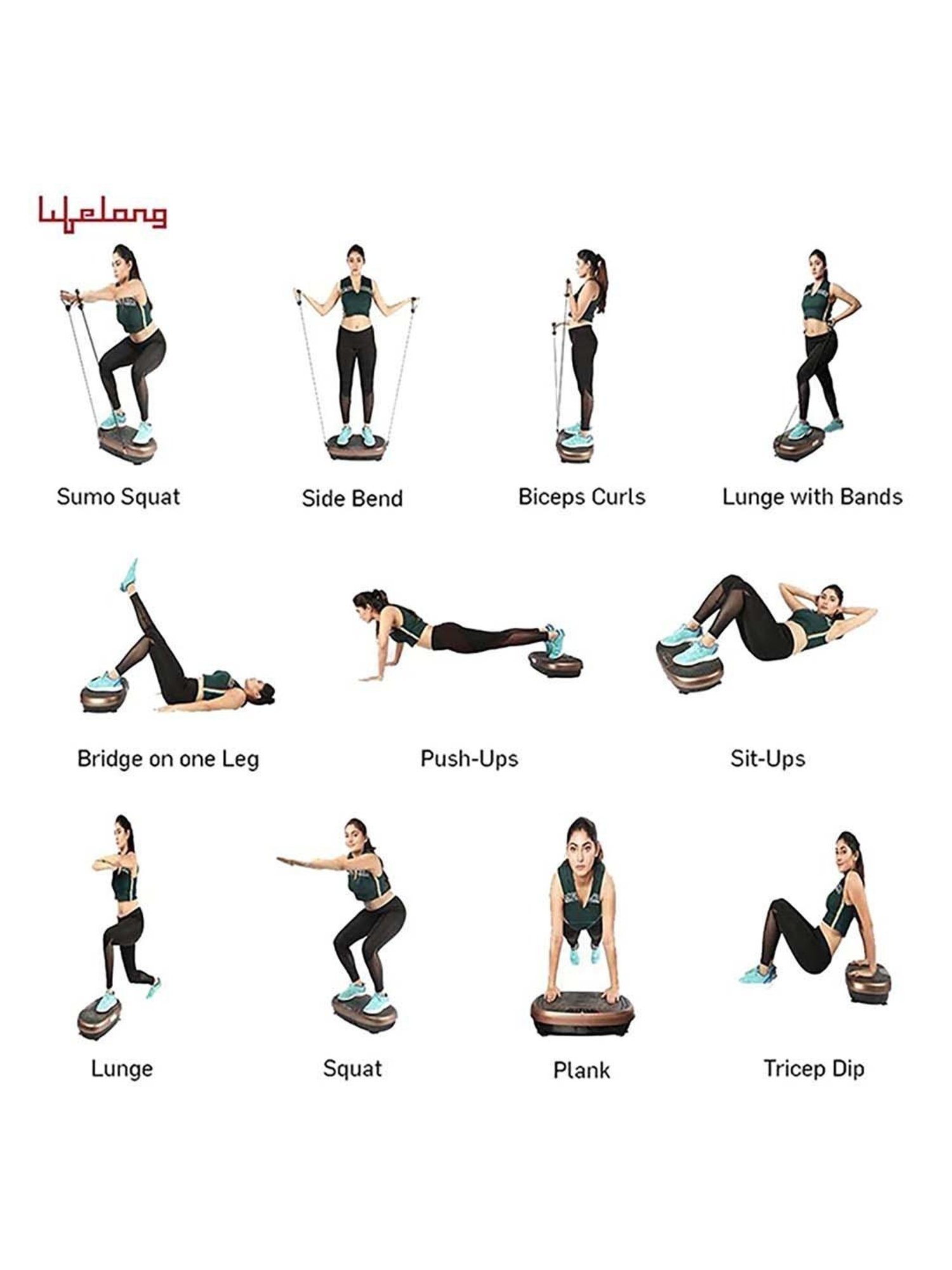 Lifelong LLM234 Crazyfit Vibration Plate Massager Machine for Full Body Workout (Brown)