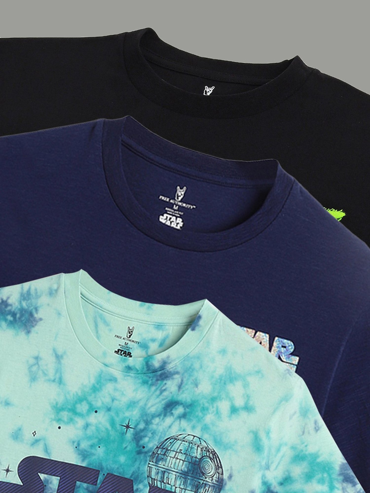 Free Authority Multicolor Regular Fit Star Wars Print T-Shirt - Pack of 3