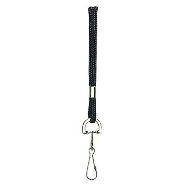 Baumgartens Standard Lanyard With Hook 36" L Nylon Black 68909