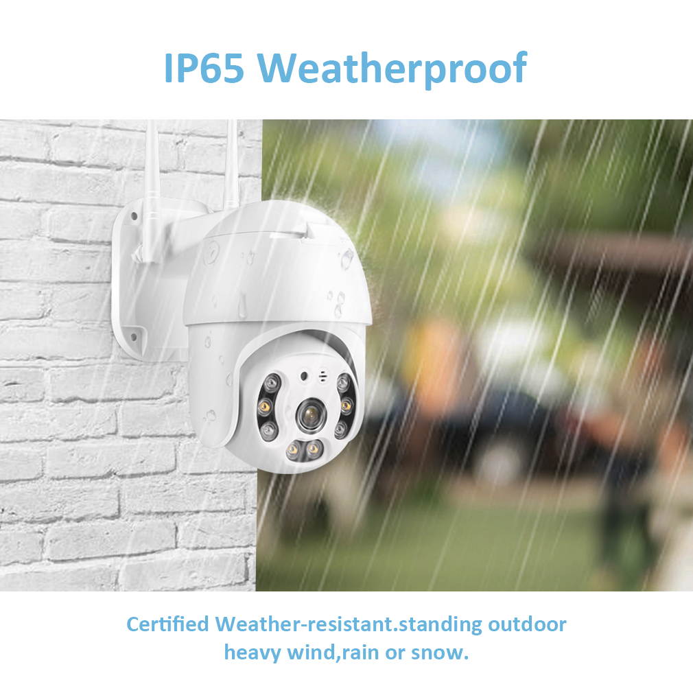 Outdoor Security Camera, Wireless WiFi IP Camera,Motion Detection, auto Tracking, 2.4ghz Two Way Talk, HD 1080P pan Tile Full Color Night Vision Waterproof Outdoor Surveillance TMEZON