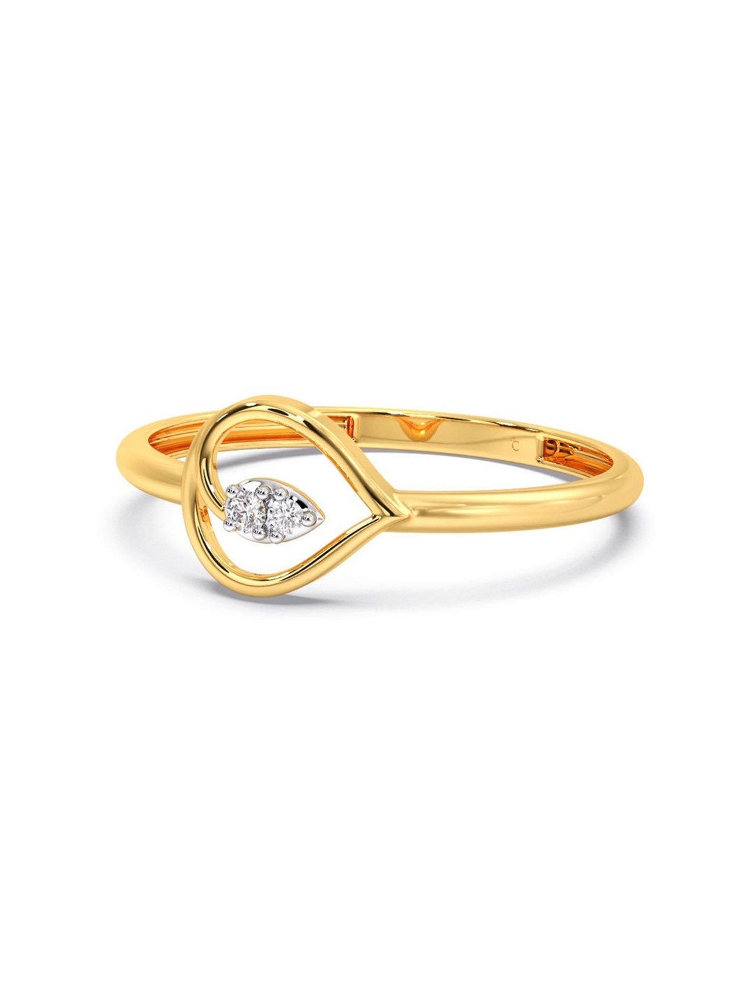 Candere by Kalyan Jewellers Stylish Design 18k Yellow Gold & Diamond Ring