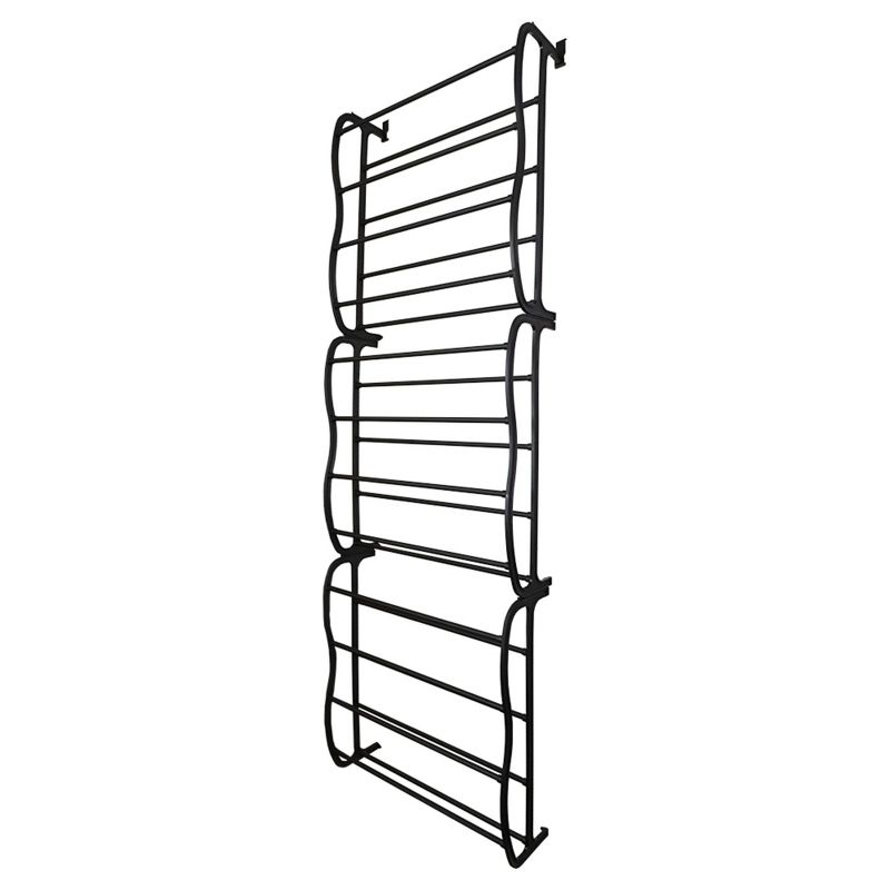 Home Basics 36 Pair Over the Door Steel Shoe Rack, Black