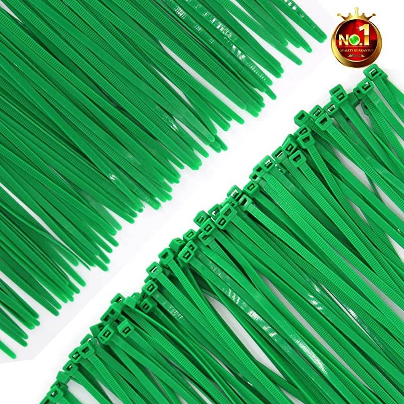 14 Inch Tree Grass Green Color Cable Ties 100 Pack, Upgrade Industrial UV Resistant Durable Life Zip Ties, Heavy Duty Cable Management for Large Objects Gardening Fence (14 inch, 50LB, Green)