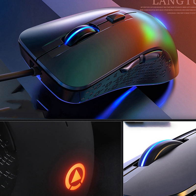YINDIAO Gaming Mouse Ergonomic Wired Mouse 7 Keys LED 4000 DPI Programmable Mouse Game Mice Silent Mouse with Backlight for PC Laptop