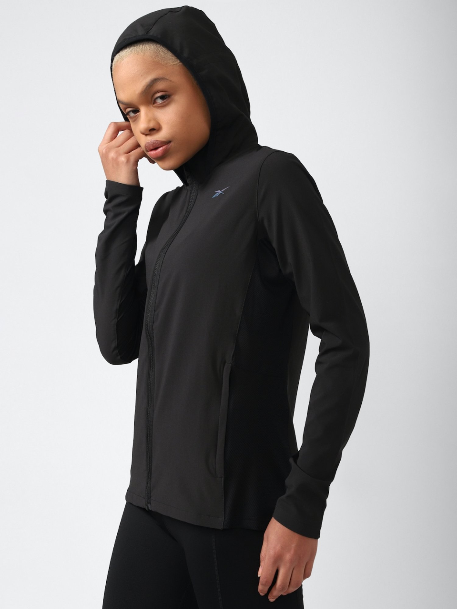 Reebok Coal Black Regular Fit Sports Jacket