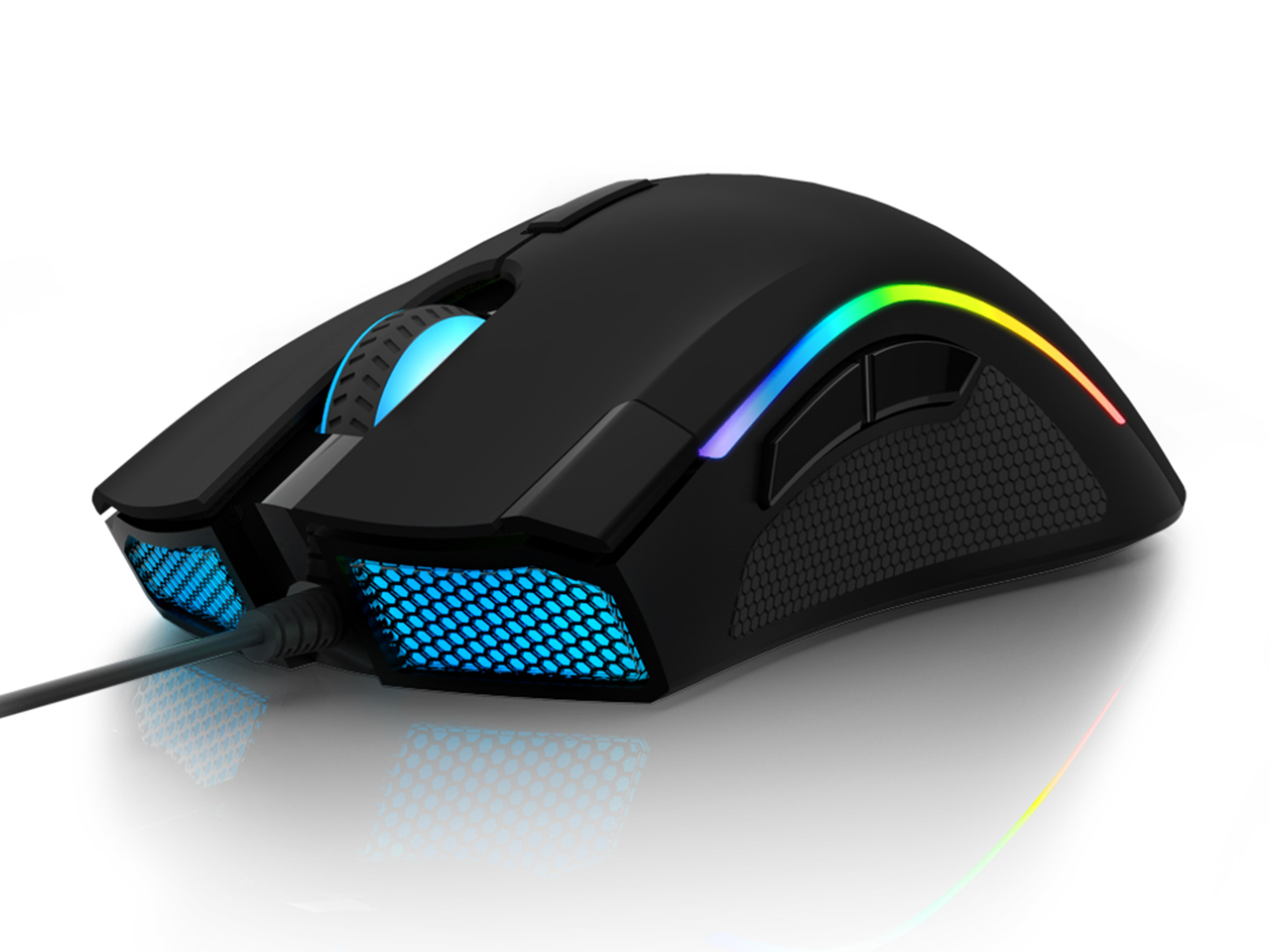 Delux Wired RGB Gaming Mouse with 24000 DPI, 7 Programmable Buttons and Pro Game Software, Ergonomic Optical Gamer Mouse for PC Laptop Computer (M625BU(3360)-Black)