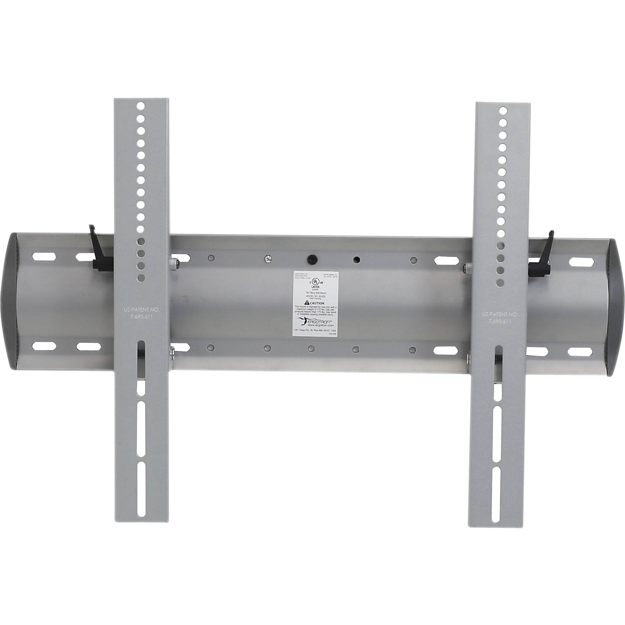 Ergotron TM Tilting Wall Mount - Mounting kit (wall plate, fasteners, 2 brackets) for LCD / plasma panel - aluminium, st