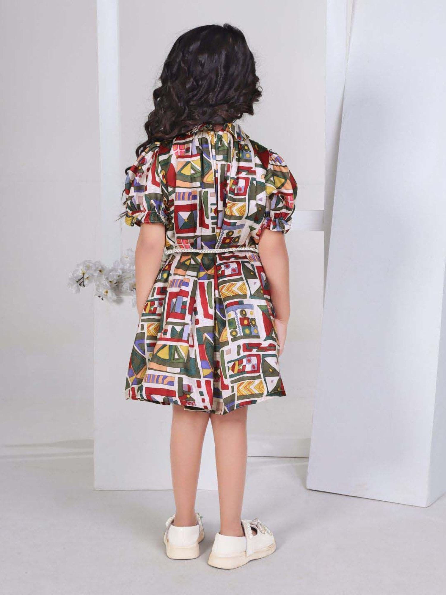 Peppermint Girls Multicolor Printed Dress