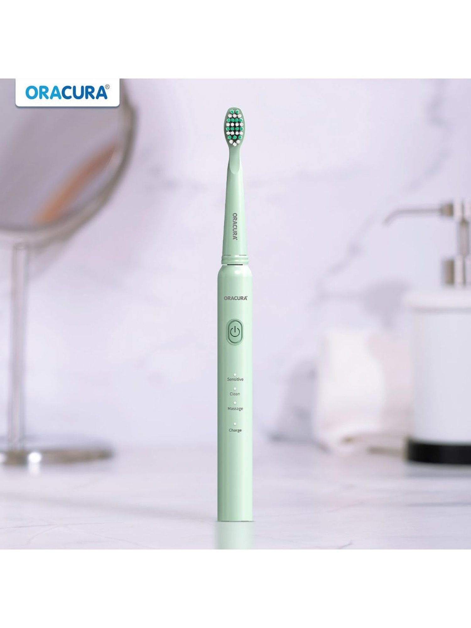 Oracura SB200 Sonic Lite Electric Rechargeable Toothbrush (Green)