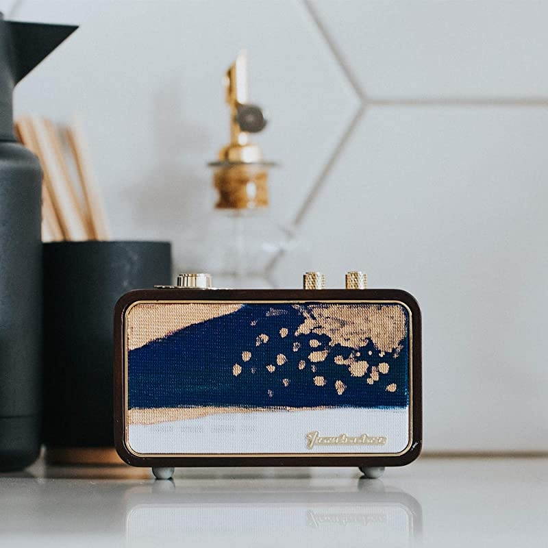 Bluetooth Speaker TRENBADERCOM Vintage Radio for Home Indoor Wooden Vintage Style Rechargeable Portable Speaker Customizable Christmas Souvenir for Father Elder Old People 2500mAh Mic