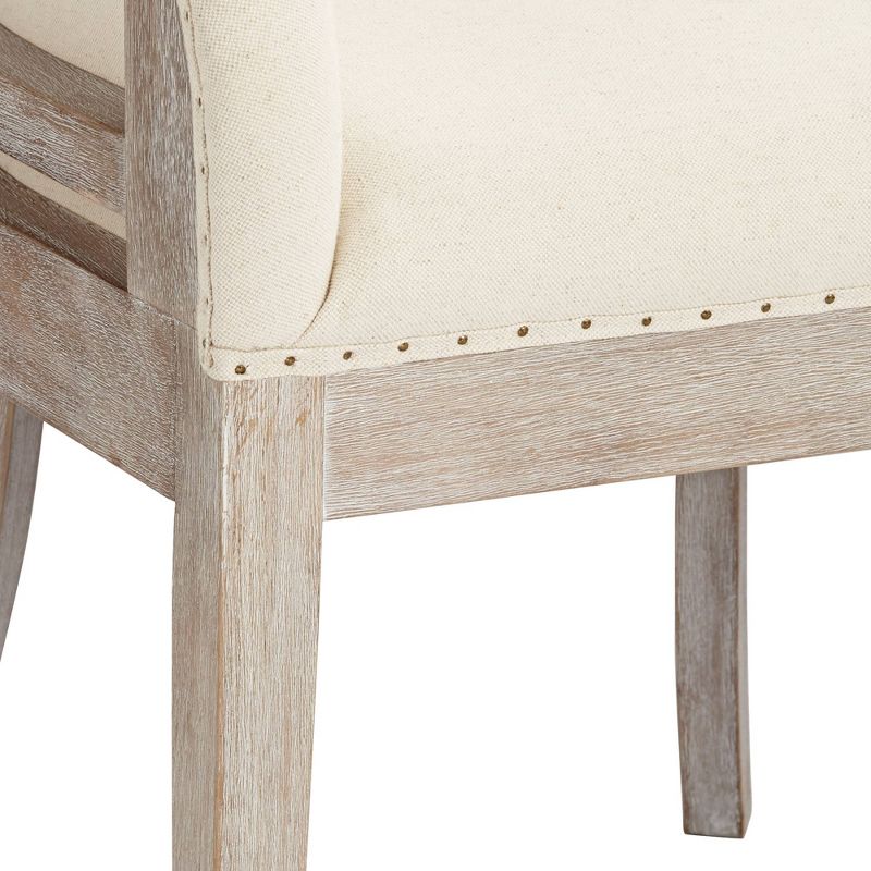 55 Downing Street Karlina Oatmeal Cotton Whitewashed Accent Chair