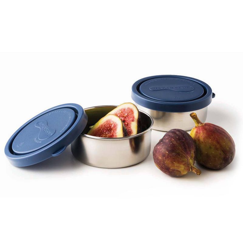U-Konserve Stainless Steel Food-Storage Containers Round 5oz (Set of 2) - Ocean Plastic Lids