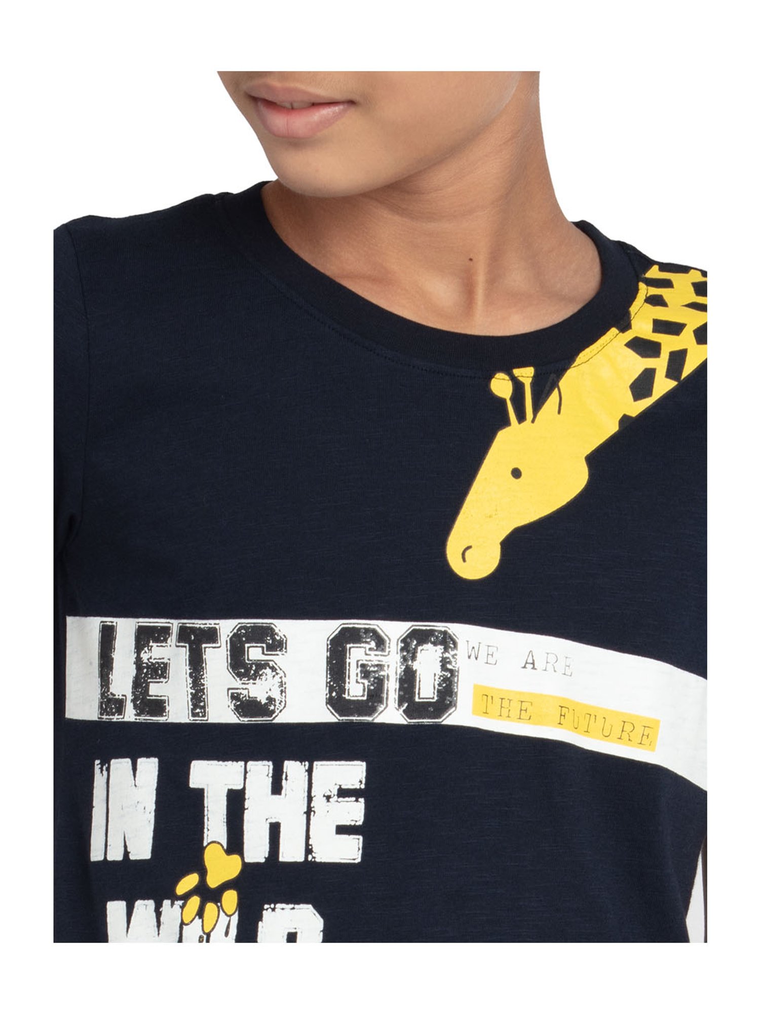 Under Fourteen Only Kids Navy Printed T-Shirt