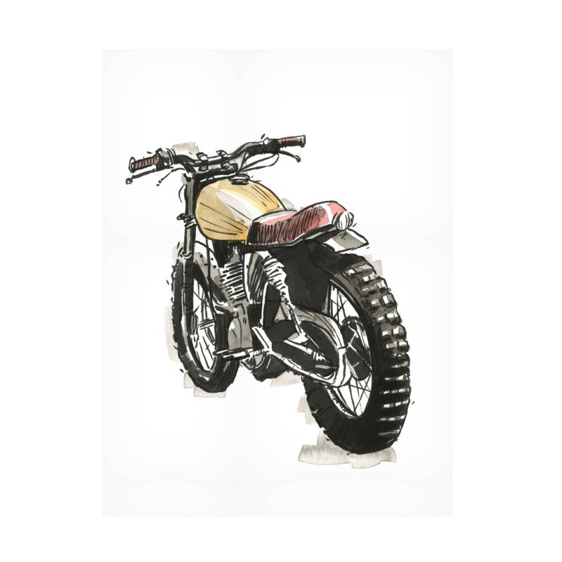 18" x 24" Annie Warren 'Motorcycles in Ink III' Unframed Wall Canvas - Trademark Fine Art
