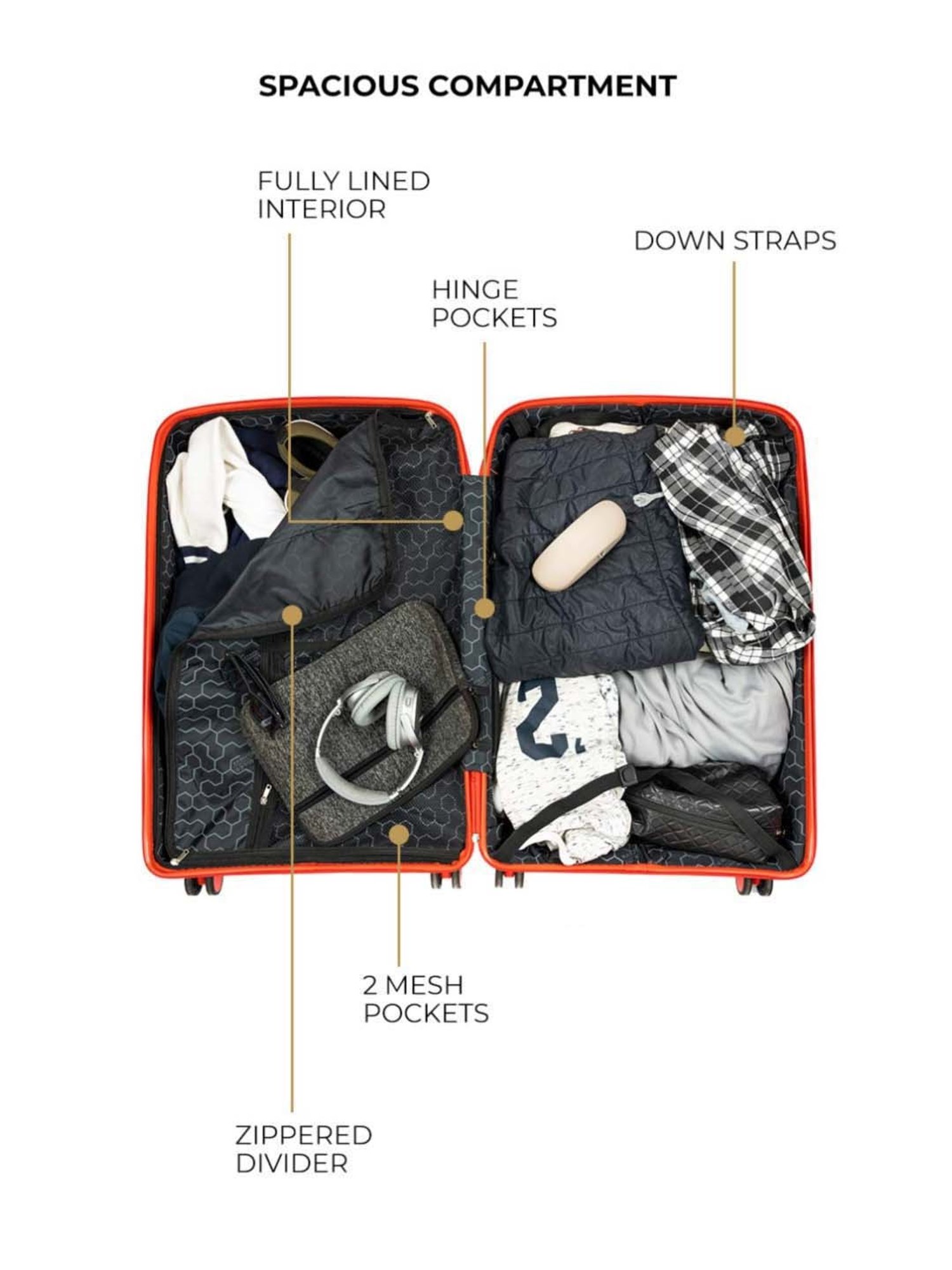 Nasher Miles Bruges Hard-Sided Polypropylene Cabin Luggage Red 20 inch |55cm Trolley Bag